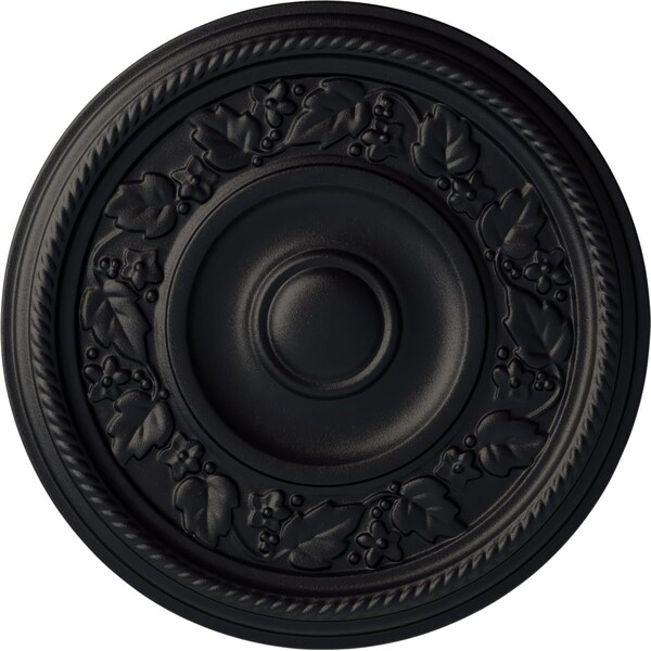Ekena Millwork Tyrone Ceiling Medallion (Fits Canopies up to 6 3/4"), Hand-Painted Steel Gray, 16 1/8"OD x 3/4"P CM16TYSGS - main